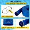 Syemin Drip Irrigation 100Ft Discharge Hose Lay Flat Hose, Heavy Duty Backwash Drain Hose with Clamps for Swimming Pool Water Transfer, Blue, 2"*2"*2" - 3 of 4