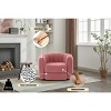 Coolbibila 360° Modern Teddy Fabric Upolstered Round Swiel Accent Chair,Comfy Living Room Bedroom Swiel Barrel Armchair,Single Seater Sofa - 2 of 4