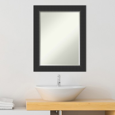 Corvino Black Petite Bevel Wood Bathroom Vanity Mirror