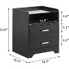 Nightstand with Charging Station, LED Lights, 2 Drawers & Pull-Out Shelf – Modern Bedside Table with USB Ports - 2 of 4