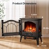 ZAFRO Freestanding Electric Fireplace Stove with Realistic Flame, 5100 BTU Electric Fireplace Heater with Retro Design, 1000W/1500W - 2 of 4