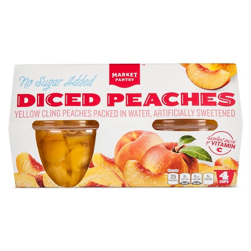 No Sugar Added Diced Peaches Fruit Cups 4ct Market Pantry Target