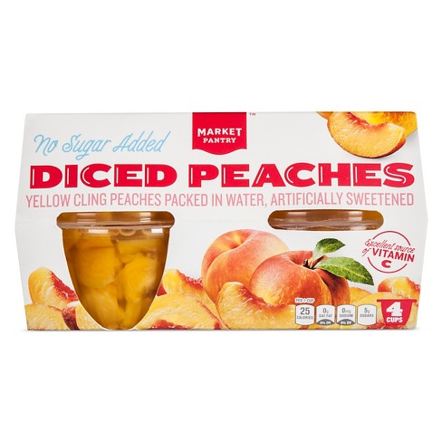 No Sugar Added Diced Peaches Fruit Cups 4ct - Market Pantry™ - image 1 of 1