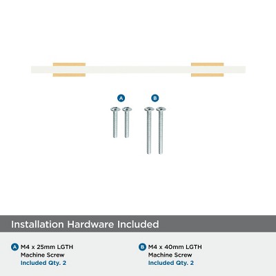 Champagne Bronze and White Modern Bar Pull with Mounting Hardware