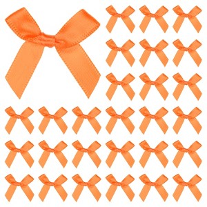 Unique Bargains Polyester Mini Ribbon Bows Craft Satin Ribbon Bow 1.6x1.6 Inch 50 Pcs - 1 of 4