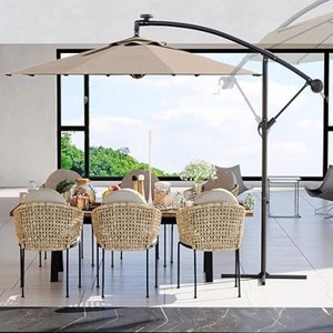 GustoWave 10FT Cantilever Patio Umbrella with Cross Base - 1 of 4
