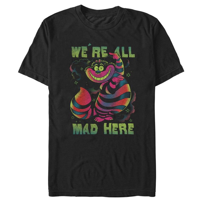Men's Alice in Wonderland Rainbow Cheshire T-Shirt, 1 of 6