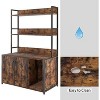 Litter Box Enclosure with Shelves, Wooden Hidden Cat Litter Box Enclosure Furniture with 2 Door, Indoor Cat Sanctuary House with Scratch Pad - 3 of 4