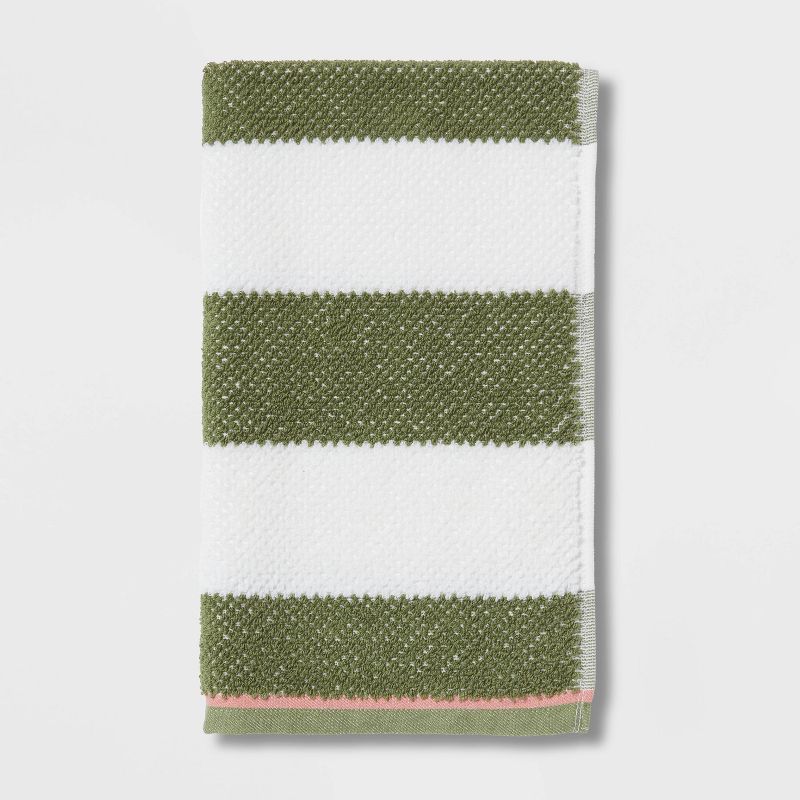 Striped Kids' Towel Green with SILVADUR™ Antimicrobial Technology Green - Pillowfort™, 1 of 6