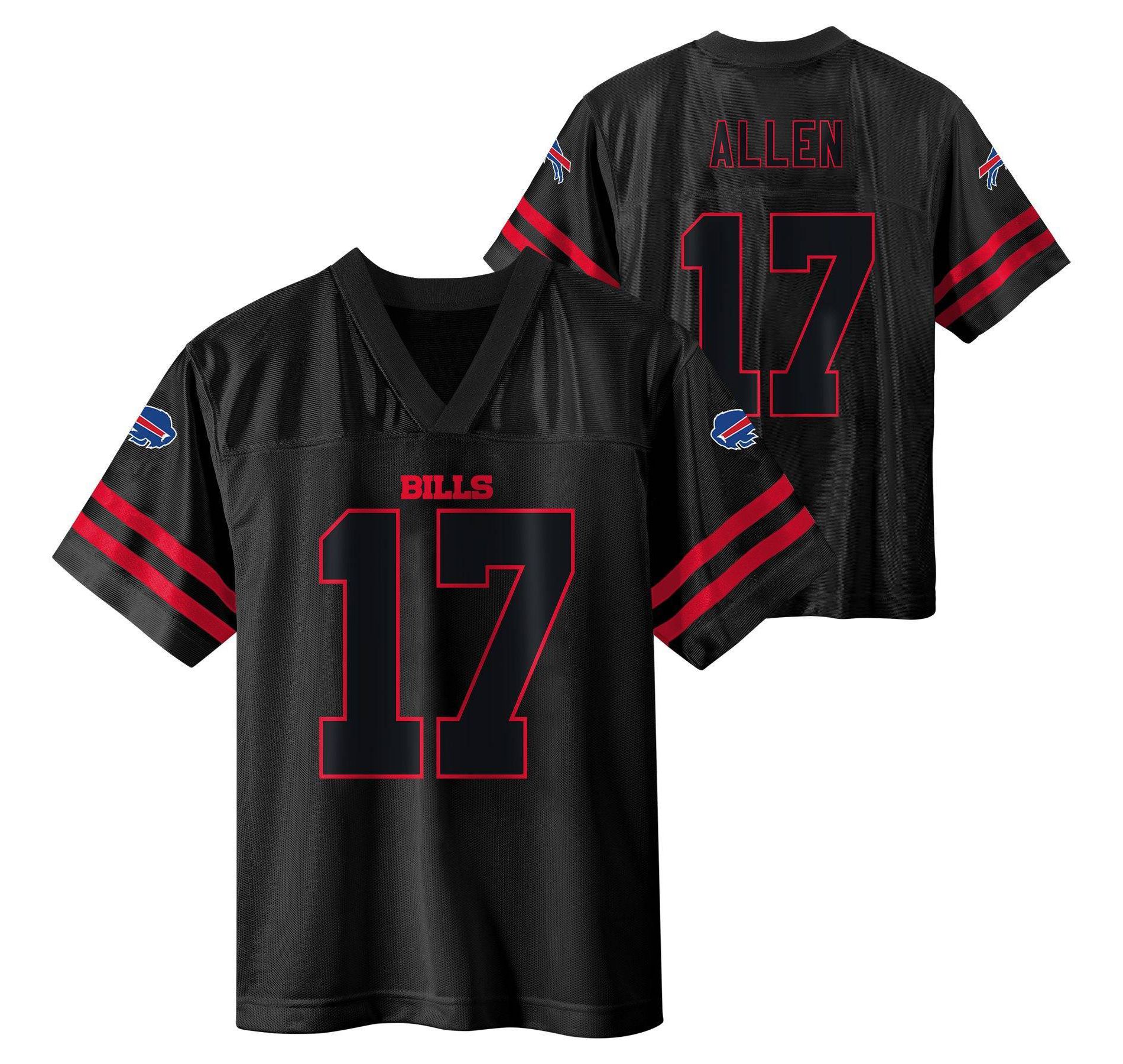 NFL Buffalo Bills Josh Allen Boys' Black Short Sleeve Jersey - L
