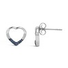 Haus of Brilliance Silver Blue Diamond Accent Open Heart Stud Earrings - 3 of 4