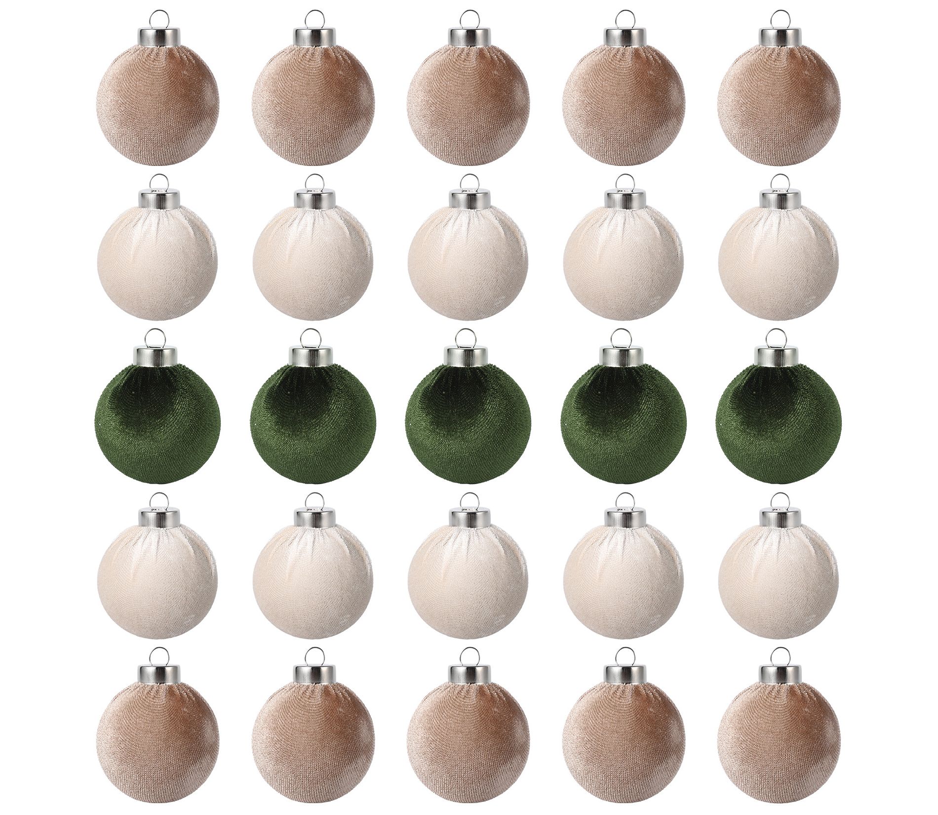 Orieon 25PCS DIY Velvet Christmas Ball Ornaments, 2.36 Inch Shatterproof Xmas Tree Decorations for Holiday Crafts & Home Decor