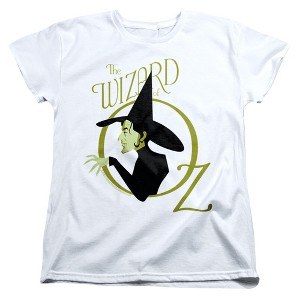 Women's The Wizard Of Oz The Wizard Of Oz Logo With Witch T-Shirt - 1 of 4