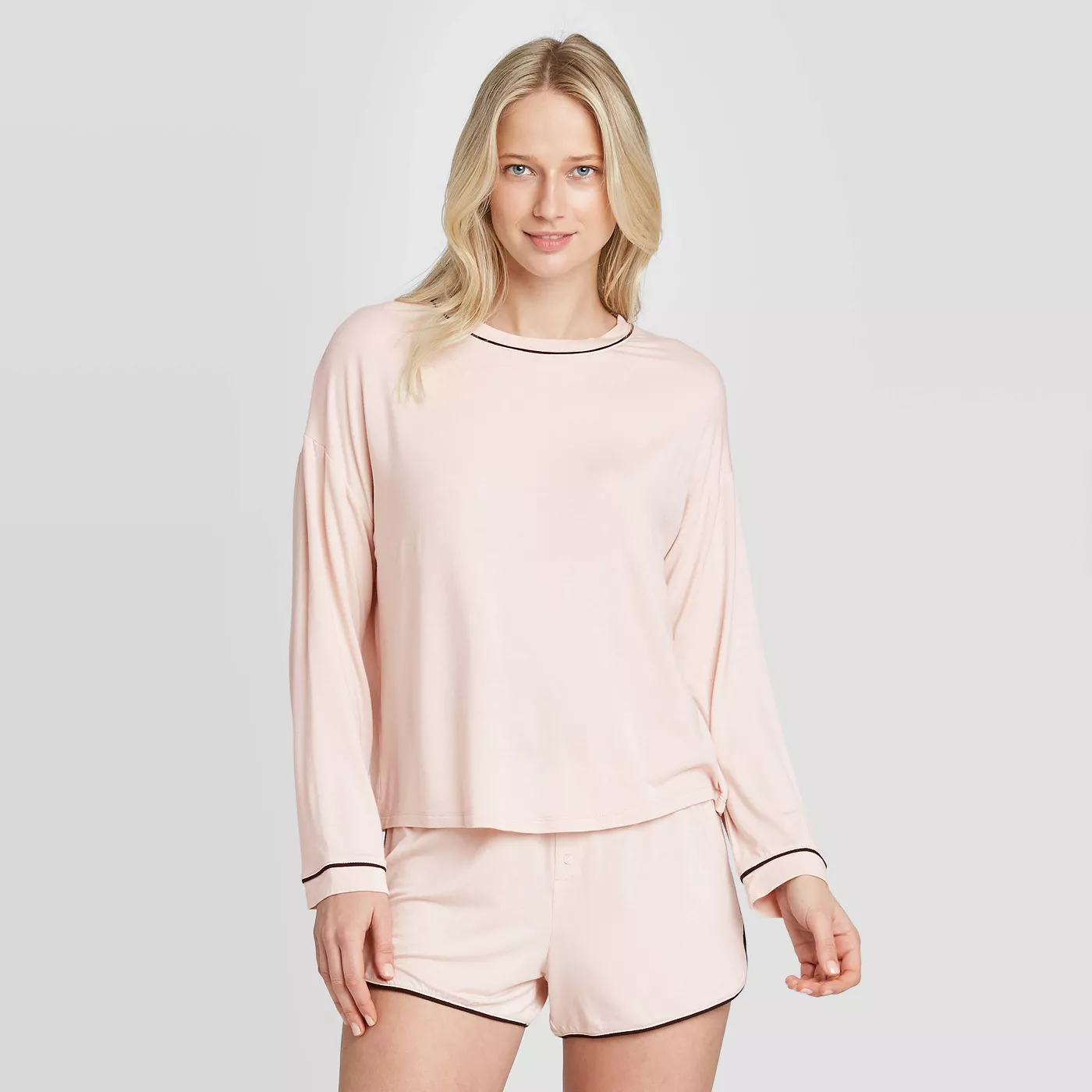 Women's Beautifully Soft Long Sleeve Pajama Set - Stars Above™ Soft Pink - image 1 of 2