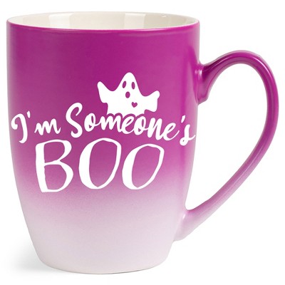 Elanze Designs I'm Someone's Boo Two Toned Ombre Matte Pink and White 12 ounce Ceramic Stoneware Coffee Cup Mug