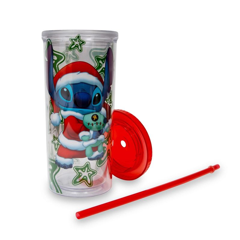 Silver Buffalo Disney Lilo & Stitch Santa Outfit Carnival Cup With Lid And Straw | Holds 20 Ounces, 3 of 7