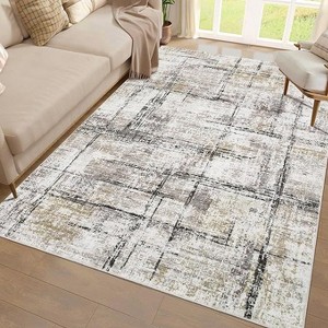 Machine Washable Rug Soft Modern Abstract Non-Slip Non-Shedding Neutral Farmhouse Rug for Living Room Bedroom - 1 of 4