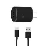 Just Wireless 2.4A/12W 1-Port USB-A Home Charger with 6' TPU Type-C to USB-A Cable - Black