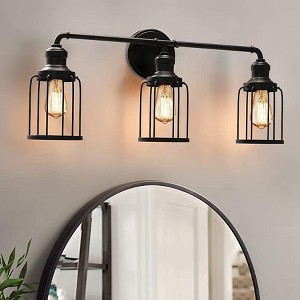 Cedar Hill 24-in 3-Light Matte Black LED Industrial Vanity Ligh - 1 of 1