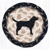Earth Rugs Black Lab Coaster – 5"x5" Braided Jute with Dog Silhouette Print for Rustic, Farmhouse, or Pet-Lover Home Decor - 2 of 3