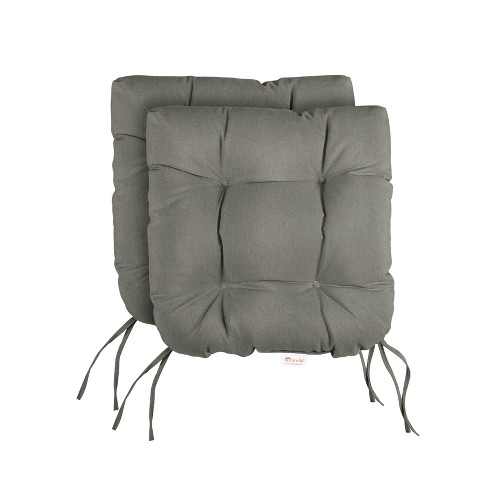 2pc 16 x 16 x 3 Sunbrella U-Shaped Outdoor Tufted Chair Cushions Canvas  Natural - Sorra Home