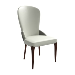 LeisureMod Leather Dining Chair Kitchen Room Side Chairs with Rubberwood Legs Havana Series - 1 of 4