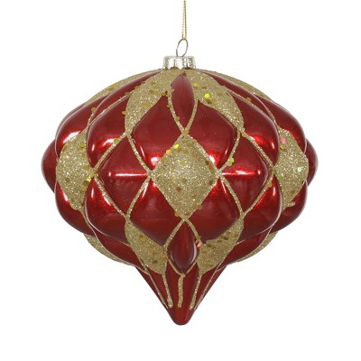 Vickerman 5.7" Matter-Glitter Diamond Onion Ornament