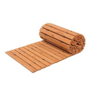 VEVOR Wooden Garden Pathway, 12 ft L x 22 in W, Non-Slip Straight Garden Walkway, Roll Out Cedar Outdoor Walkway Path, Brown - 1 of 4