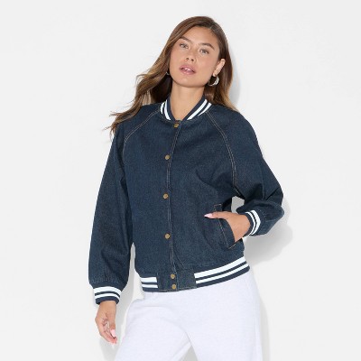 Women's Denim Varsity Jacket - Wild Fable