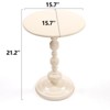 Syemin End Tables Vintage Metal Coffee Table End Table Round Side Table for Sofa Bedside Accent Table Decorative Bedroom, White, 15.7"*15.7"*21.2" - 3 of 4