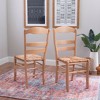 Set of 2 Beryl Solid Wood Ladder Back Dining Chairs Natural Finish and Rush Seat - Linon: Beechwood Frame, Non-Upholstered - 2 of 4