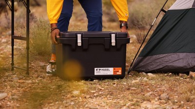 Black Metal 64 QT Insulated Cooler with Wheels