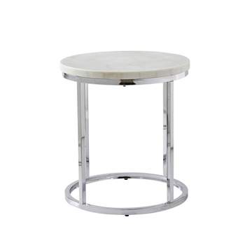 Echo Round End Table White - Steve Silver Co.