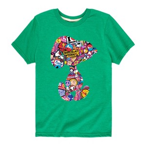 Boys' - Peanuts - Snoopy Silhouette Pattern Short Sleeve Graphic T-Shirt - 1 of 4