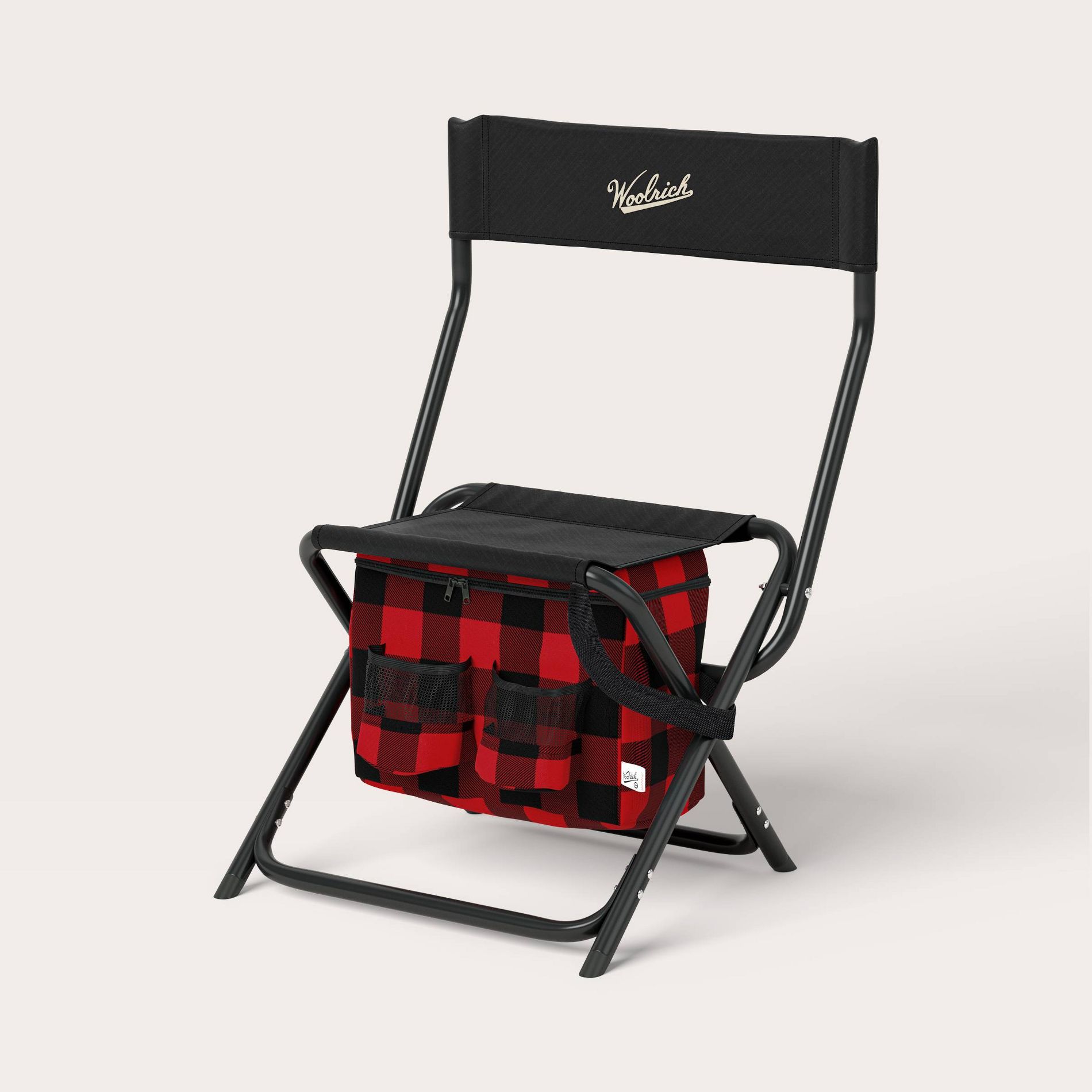 Buffalo Check Outdoor Foldable Chair with Cooler Red/Black - Woolrich x Target