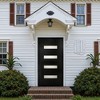Lirago Fiberglass Front Doors 36x80in Brickmould Frosted Glass Contemporary Sound Insulation Right Hand Inswing Black Finish Vinyl Frame - 3 of 4