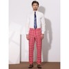 Lars Amadeus Men's Color Block Slim Fit Flat Front Plaid Dress Pants - 3 of 4