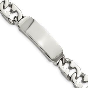 Black Bow Jewelry Men's 10mm Polished Stainless Steel Engravable I.D. Bracelet, 8.75 In. - 1 of 4