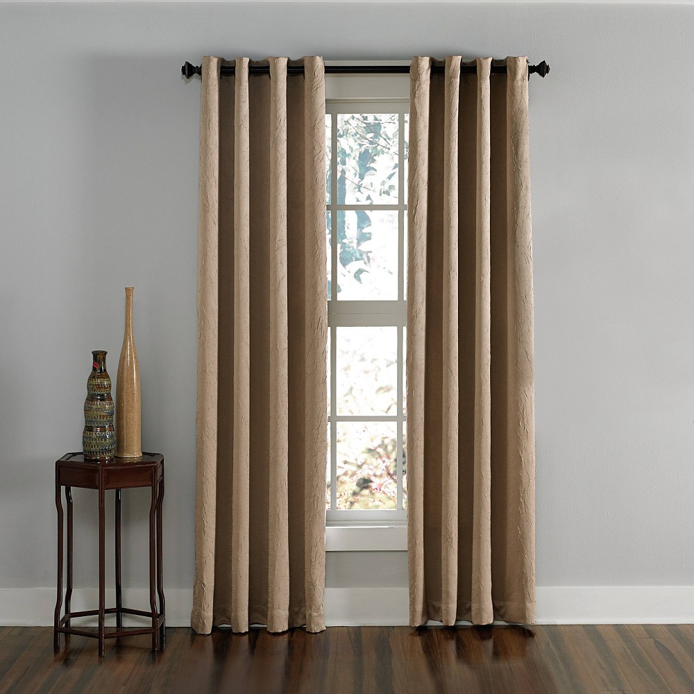 Photos - Curtains & Drapes 1pc 50"x108" Light Filtering Lenox Window Curtain Panel Taupe - Window Cur