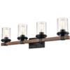 Millennium Lighting Taos 4 - Light Vanity in  Matte Black/Wood Grain - 3 of 3
