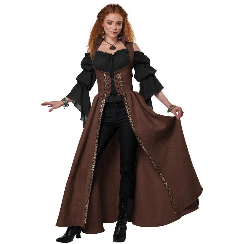 California Costumes Medieval Overdress Women's Costume (Brown), Large/X-Large, 2 of 4
