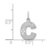 Black Bow Jewelry 14k White Gold, Julia Collection, Small Satin Block Initial C Pendant - 3 of 4