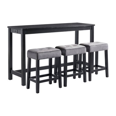 Zaid Multipurpose Dining Table Set Black - Picket House Furnishings