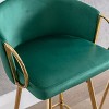 Kumasinova 30"H Chic Bar Stools Counter Height,Set of 2,Luxury Velvet Upholstered Accent Barstools with Golden Chrome Footrest&Base - 4 of 4