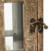 Set of 2 Rectangular Distressed Wood Finished Glass Candle Holders - Olivia & May: Rustic Pillar Lanterns - 3 of 4
