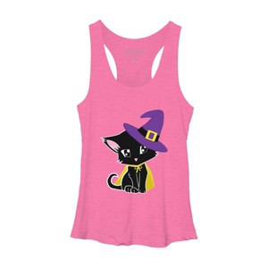 Women's Design By Humans Halloween Cat By AdrianaOliveira Racerback Tank Top - 1 of 3
