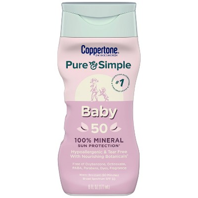 Coppertone Pure & Simple Baby Mineral Sunscreen - SPF 50 - 6 fl oz