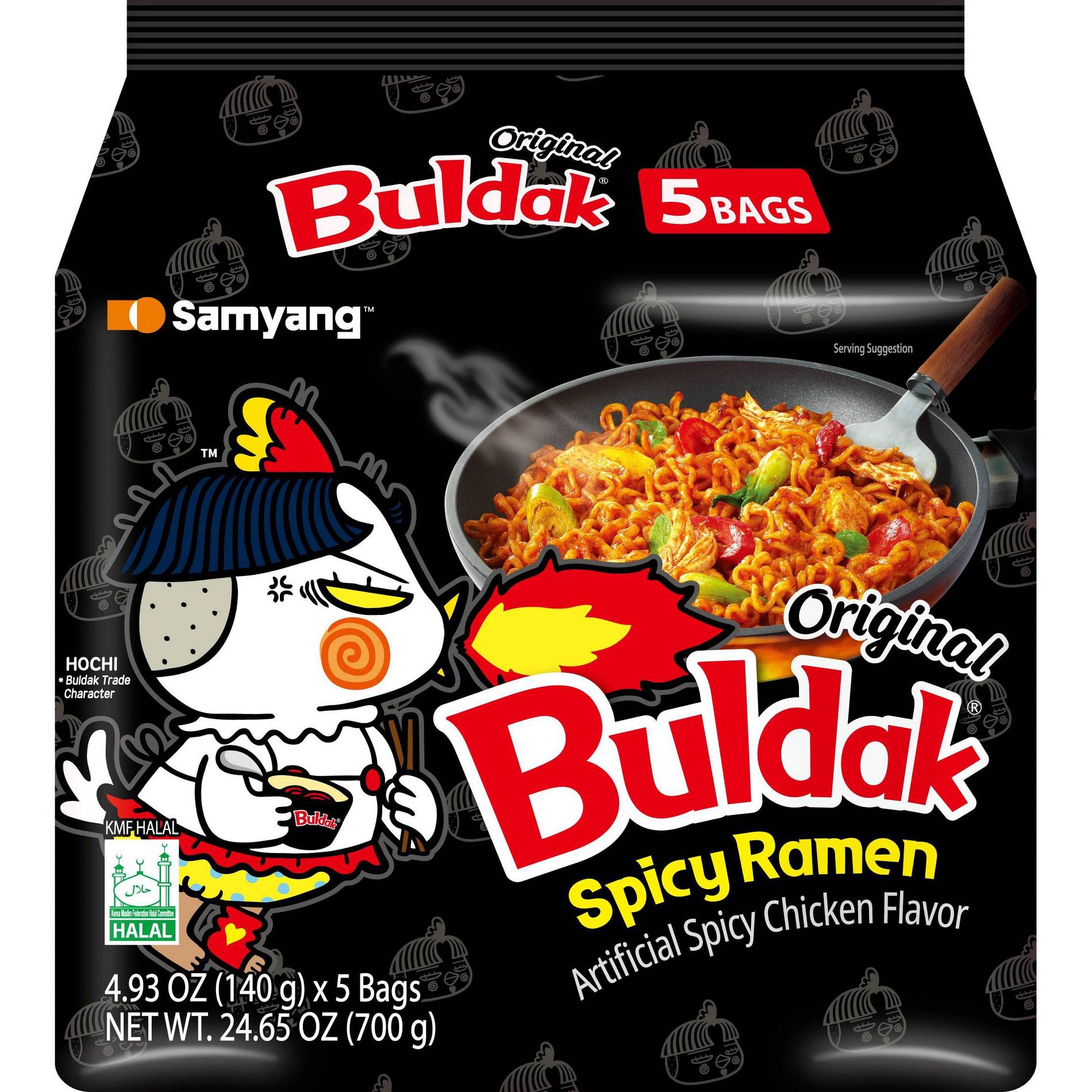 Samyang Buldak Spicy Chicken Stir Fried Ramen Noodles - 24.7oz/5ct
