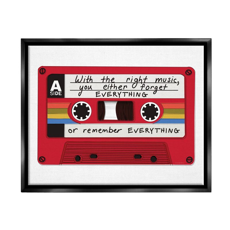 Stupell Industries With The Right Music Vintage Cassette Framed Floater Canvas Wall Art, 1 of 7