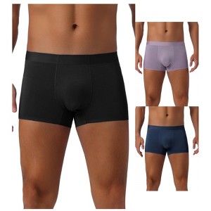 INSPIRE CHIC Men's 3 Pack Elastic Waist Solid Color Basic Boxer Briefs - 1 of 4